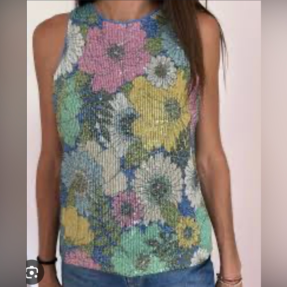 ON 34th Multicolor Sequin Top